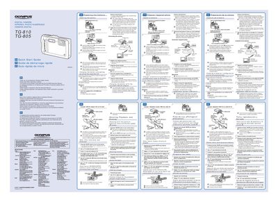 Olympus TG-810/TG-805 Digital Camera Quick Start Guide