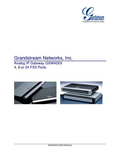 Grandstream GXW40XX Analog IP Gateway User Manual - cover page
