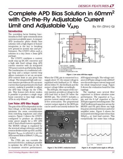 Linear Technology LT3571 APD Bias Solution Datasheet - cover page