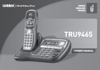 Uniden TRU9465 Cordless Phone Owner's Manual - cover page