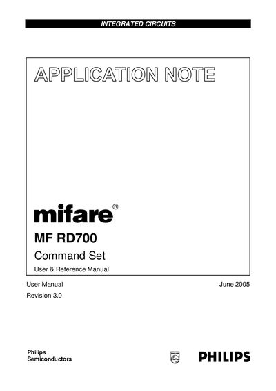 Philips MF RD700 Command Set User Manual - cover page