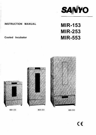 Sanyo Cooled Incubator MIR-153/253/553 Instruction Manual - cover page