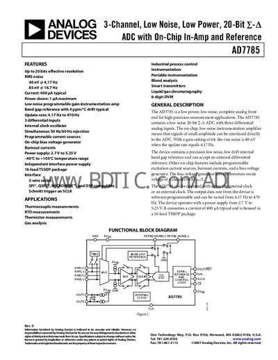 Analog Devices AD7785 Handbook - cover page