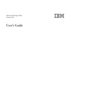 Advanced Settings Utility Version 3.60 User Guide - cover page