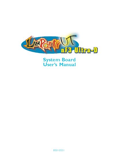UT nF3 Ultra-D Motherboard User Manual - cover page