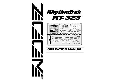 ZOOM RT-323 Rhythm Track Operation Manual - cover page