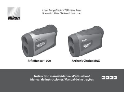 Nikon RifleHunter 1000 / Archer's Choice MAX Laser Rangefinder Instruction Manual