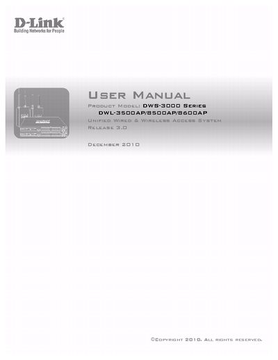 D-Link DWS-3000 Series User Manual - cover page