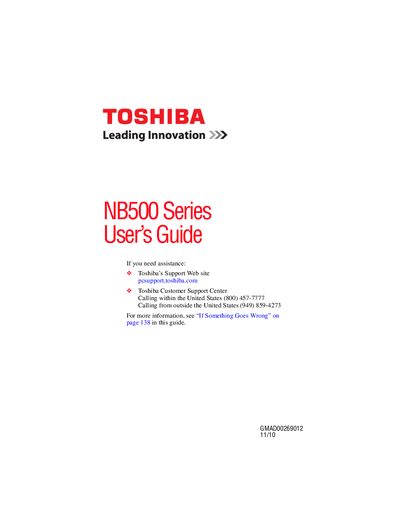 Toshiba NB500 Series User Guide