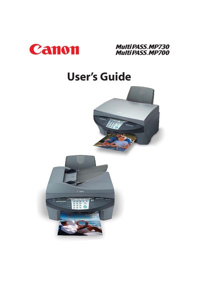 Canon MultiPASS MP730/MP700 User Guide
