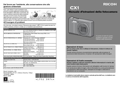 Ricoh CX1 Digital Camera User Manual - cover page