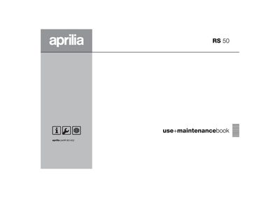 Aprilia RS50 SF Maintenance Book - cover page