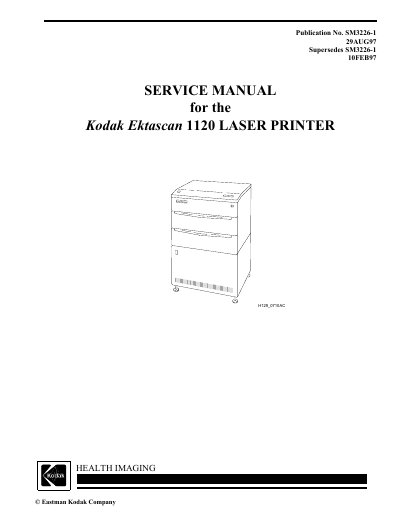 Kodak Ektascan 1120 Laser Printer Service Manual - cover page