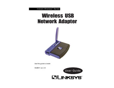 Linksys WUSB11 Wireless USB Adapter User Manual - cover page