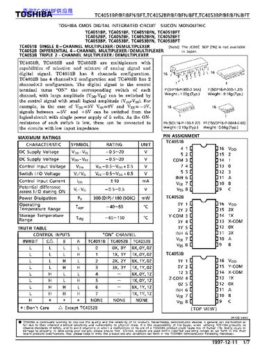TOSHIBA TC4051BP/BF/BFN/BFT TC4052BP/BF/BFN/BFT TC4053BP/BF/BFN/BFT handbook(1) - cover page