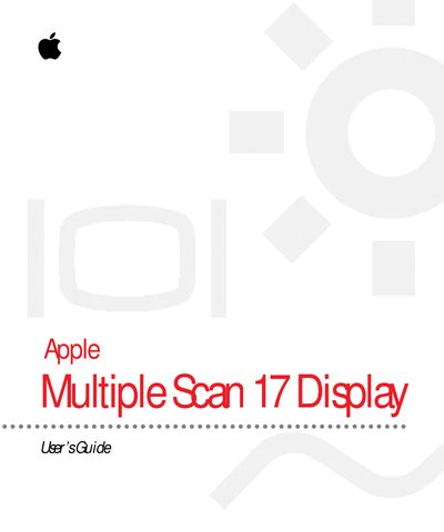 Apple Multiple Scan 17 Display User Guide - cover page