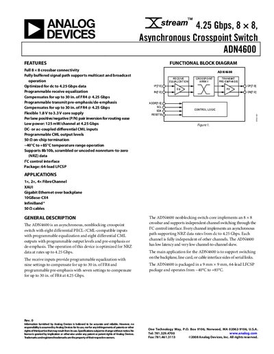 Analog Devices ADN4600 Datasheet - cover page