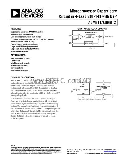 Analog Devices ADM811/ADM812 Handbook - cover page