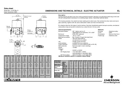 Emerson TM5.103 EL Electric Actuator Datasheet - cover page