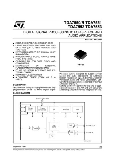 STMicroelectronics TDA7550/ TDA7551/ TDA7552/ TDA7553 Handbook - cover page