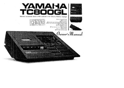 Yamaha TC-800GL Stereo Cassette Deck User Manual - cover page