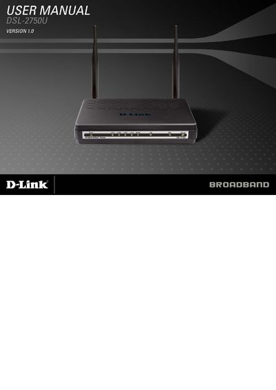 D-Link DSL-2750U User Manual - cover page