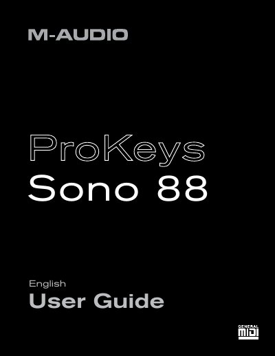 M-Audio ProKeys Sono 88 User Guide - cover page