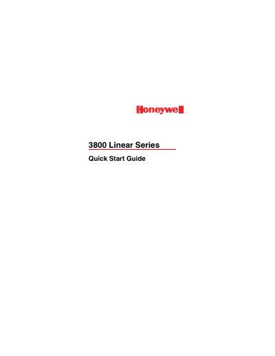 Honeywell 3800 Linear Series Quick Start Guide - cover page