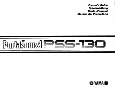 Yamaha PSS-130 PortaSound Owner's Guide - cover page