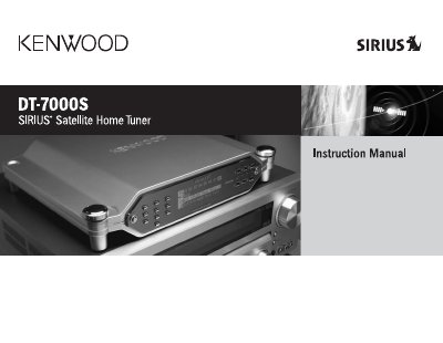 KENWOOD TD-7000S instruction manual - cover page
