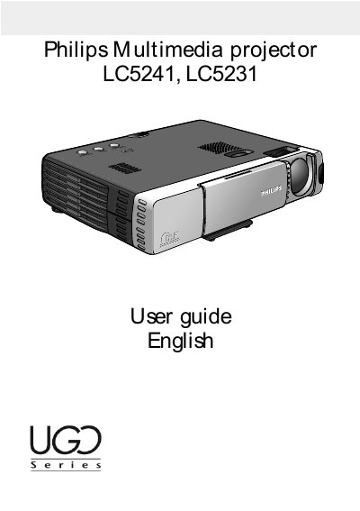 Philips LC5241/LC5231 Multimedia Projector User Guide - cover page