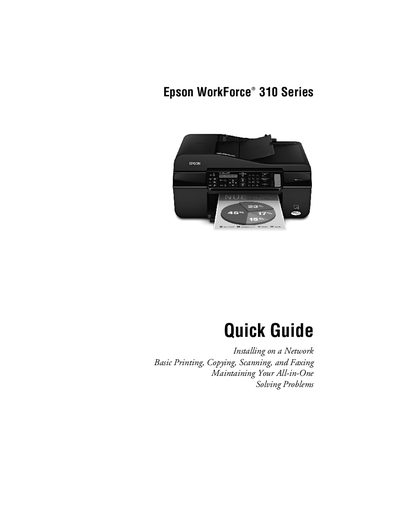 Epson WorkForce 310 Series Quick Guide - cover page