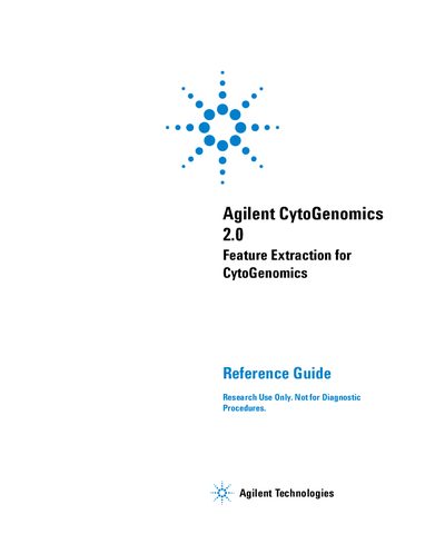Agilent CytoGenomics 2.0 Feature Extraction for CytoGenomics Reference Guide  - cover page