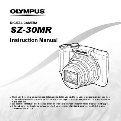 Olympus SZ-30MR Digital Camera Instruction Manual - cover page