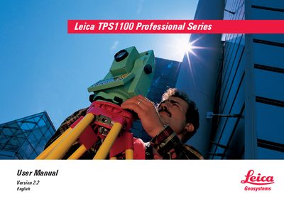 Leica TPS1100 Professional Series User Manual - cover page