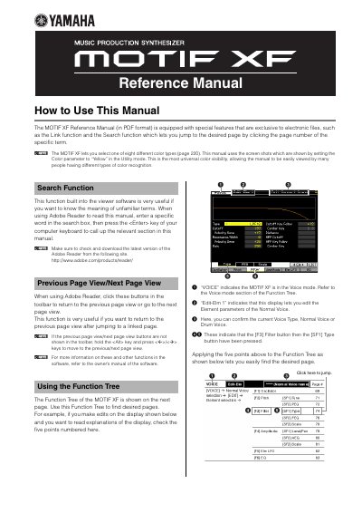 Yamaha MOTIF XF Music Production Synthesizer Reference Manual - cover page