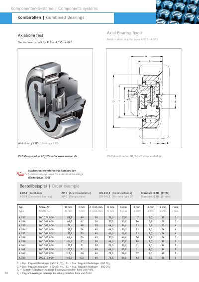 WINKEL 4.053-4.063 Combined Bearings Datasheet - cover page