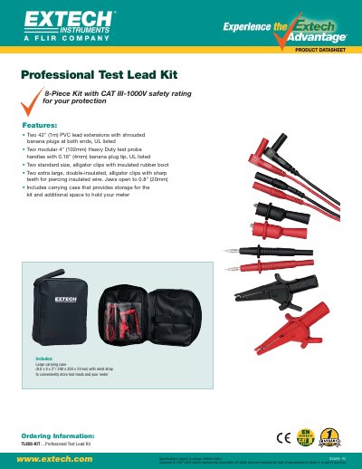 Extech TL808-KIT Professional Test Lead Kit User Guide - cover page