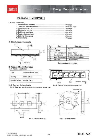 ROHM VCSP50L1 Design Support Document - cover page