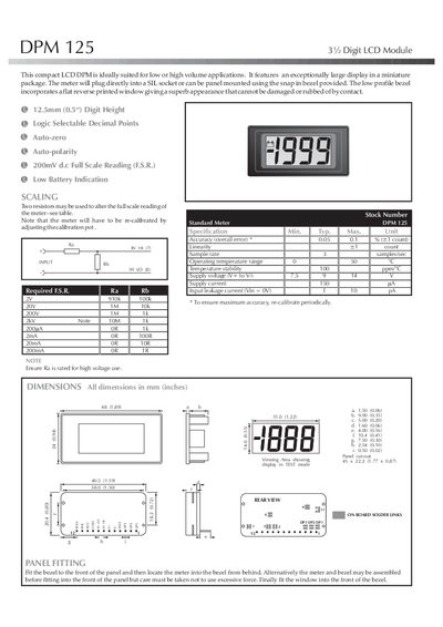 Lascar DPM 125 User Manual - cover page