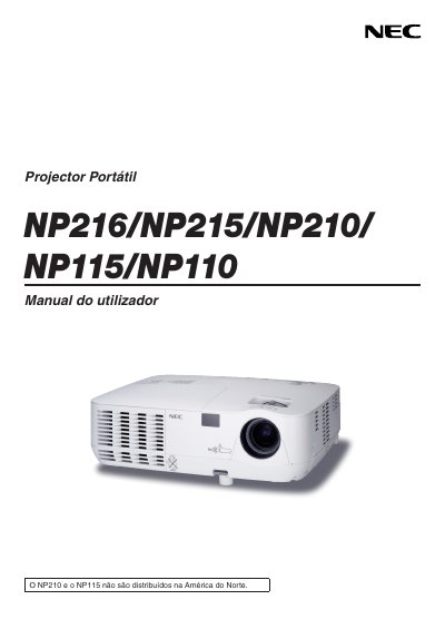 NEC NP3250/NP2250/NP1250/NP3250W User Manual - cover page