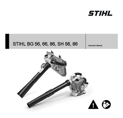 STIHL BG 56/66/86/SH 56/86 Blower and Vacuum Shredder Instruction Manual - cover page