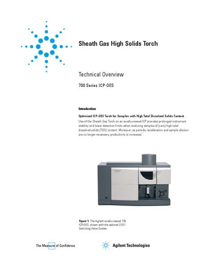 Agilent Sheath Gas High Solids Torch Technical Overview - cover page