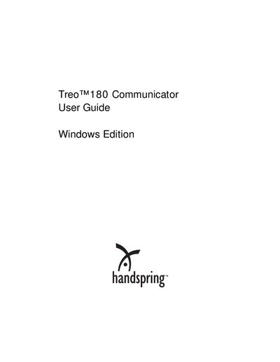 Handspring Treo 180 Communicator User Guide - cover page