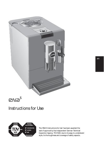 Jura ENA 5 User Manual - cover page