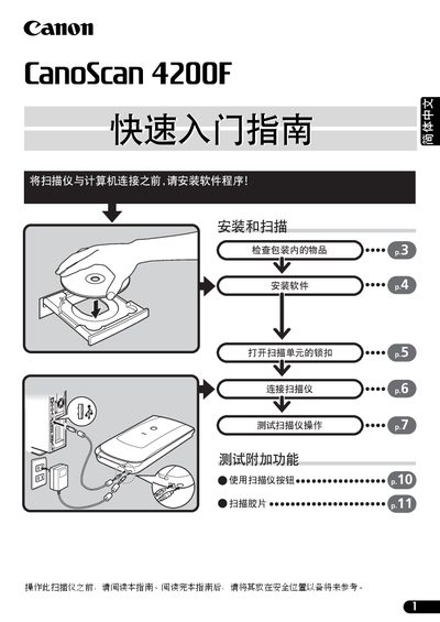 Canon CanoScan 4200F Scanner Quick Start Guide - cover page