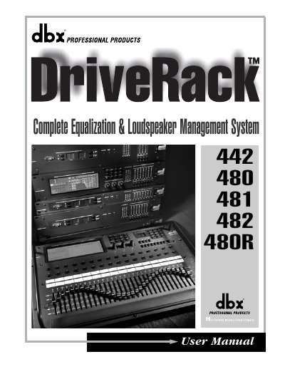 dbx DriveRack 442/480/481/482/480R User Manual - cover page
