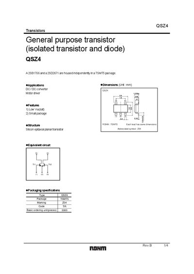 ROHM QSZ4 Datasheet - cover page