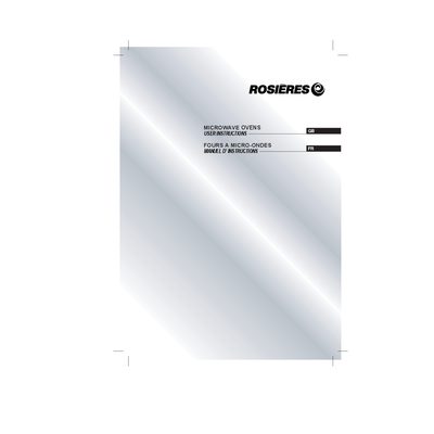 Rosieres RMG 200 Microwave Oven User Manual - cover page