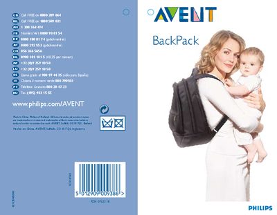 Philips AVENT Backpack Product Leaflet - cover page